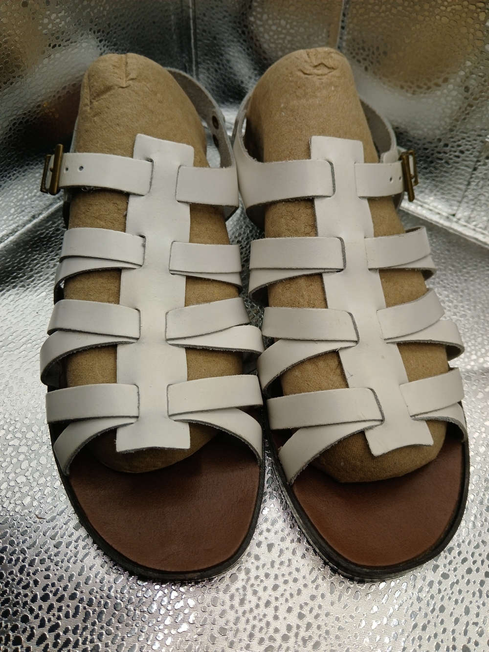 ellemenno White Multi-Strap Sandals Women's Size 6.5-7 - Picture 7 of 10